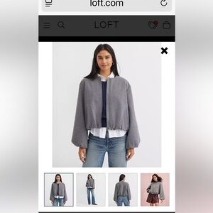 BRAND NEW - LOFT Heather Gray Zip-Up Jacket